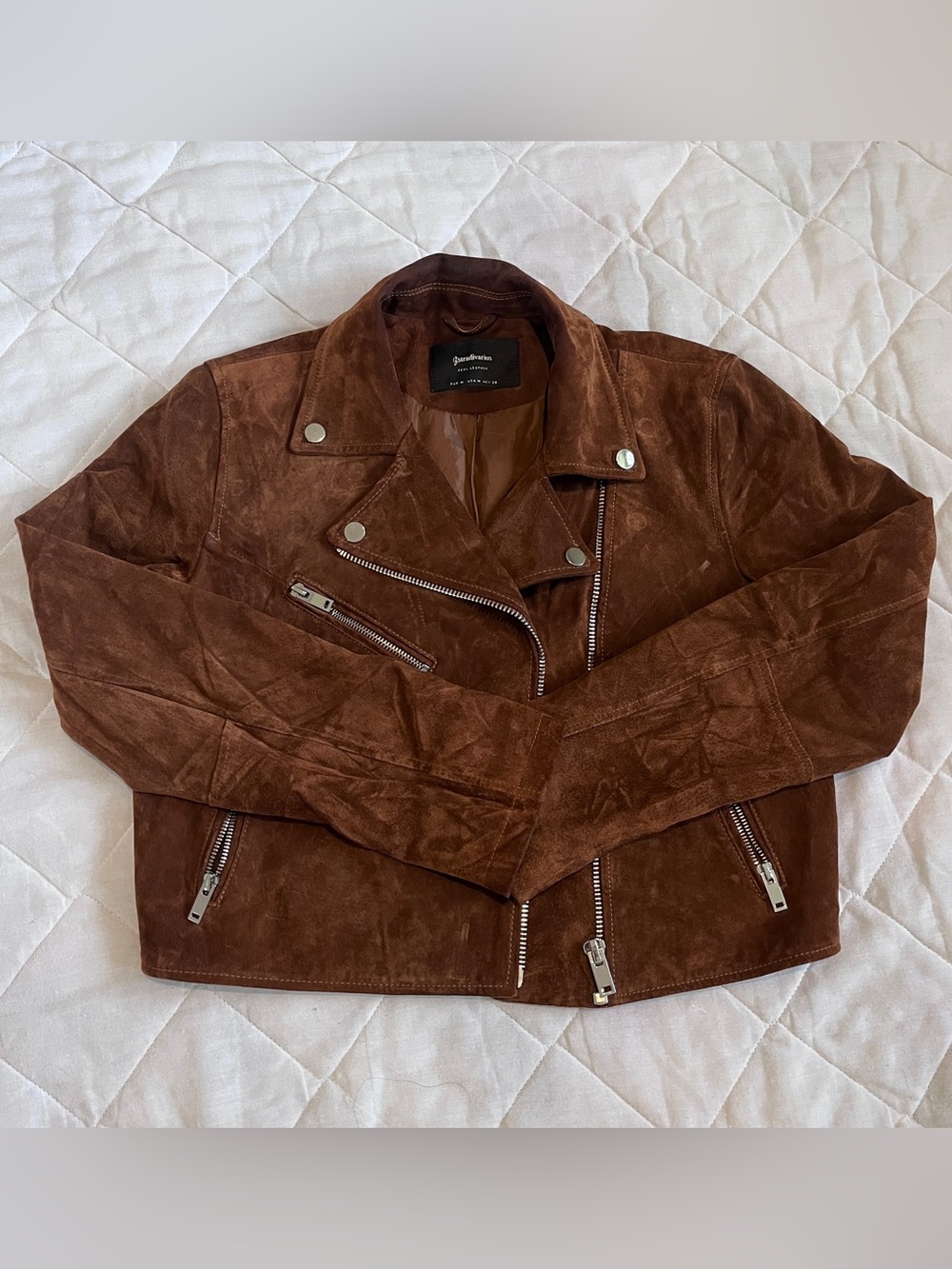 STRADIVARIUS Brown Suede Cropped Jacket